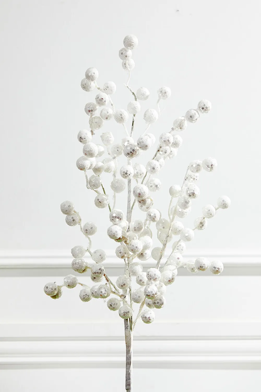 Decorator's Warehouse 29” Glitter Crabapple Spray - White > White Christmas|Sugar & Spice