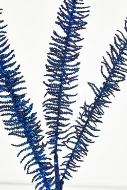Decorator's Warehouse 35" Glitter Fern Spray - Midnight Blue > Blue Christmas|Nutcracker
