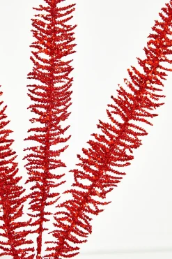 Decorator's Warehouse 35" Glitter Fern Spray - Red > Nutcracker|Christmas Sprays