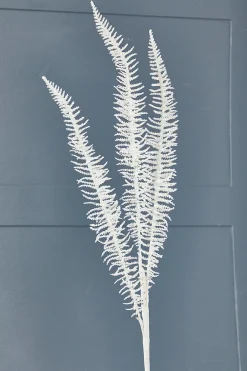 Decorator's Warehouse 35" Glitter Fern Spray - White > White Christmas|Christmas Sprays