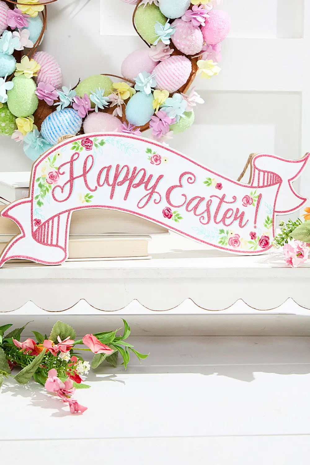 Decorator's Warehouse 15” Glitter Happy Easter Banner Sign > Easter Decor|Easter Decor