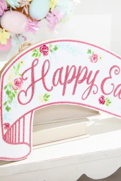 Decorator's Warehouse 15” Glitter Happy Easter Banner Sign > Easter Decor|Easter Decor