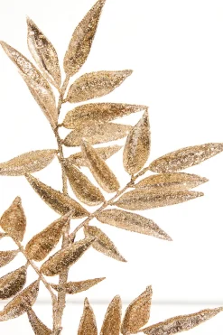 Decorator's Warehouse 31.5" Glitter Leaf Spray - Champagne > Christmas Sprays|Christmas Decor