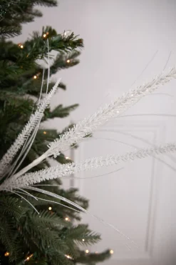 Decorator's Warehouse 34” Glitter Mica Triple Spike Grass Spray - White > White Christmas|Christmas Sprays