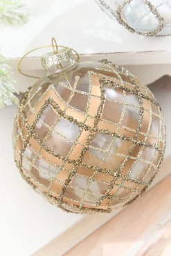 Decorator's Warehouse 5" Glitter Patterned Glass Ornament > Christmas Decor|Christmas Ornaments