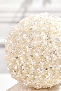 Decorator's Warehouse 6" Glitter & Pearl Patterned Ball Ornament > Christmas Decor|Natural Elegance