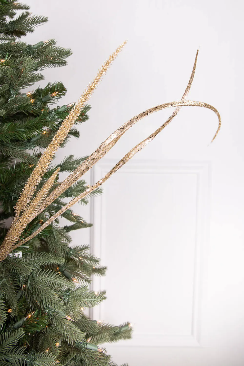 Decorator's Warehouse 39” Glitter Sequin Grass Blossom Spray - Champagne > Gold & Champagne|Natural Elegance