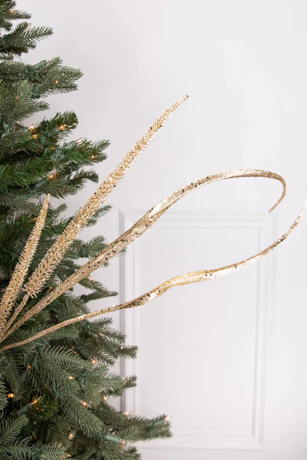 Decorator's Warehouse 39” Glitter Sequin Grass Blossom Spray - Champagne > Gold & Champagne|Natural Elegance