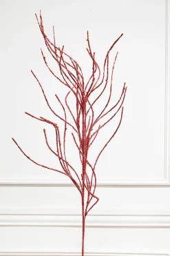 Decorator's Warehouse 47” Glitter Sequin Wispy Willow Christmas Spray - Red > Nutcracker|Christmas Sprays