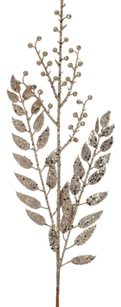 Decorator's Warehouse 29” Glitter Smilax Berry Spray - Champagne > Christmas Sprays|Christmas Decor