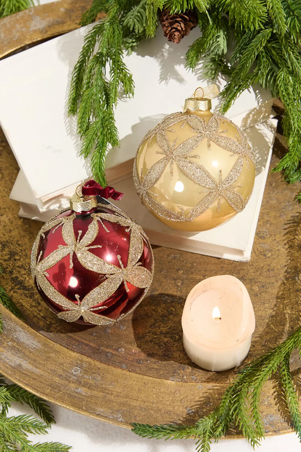 Decorator's Warehouse 4” & Burgundy Ball Glass Ornament > Christmas Decor|Christmas Ornaments
