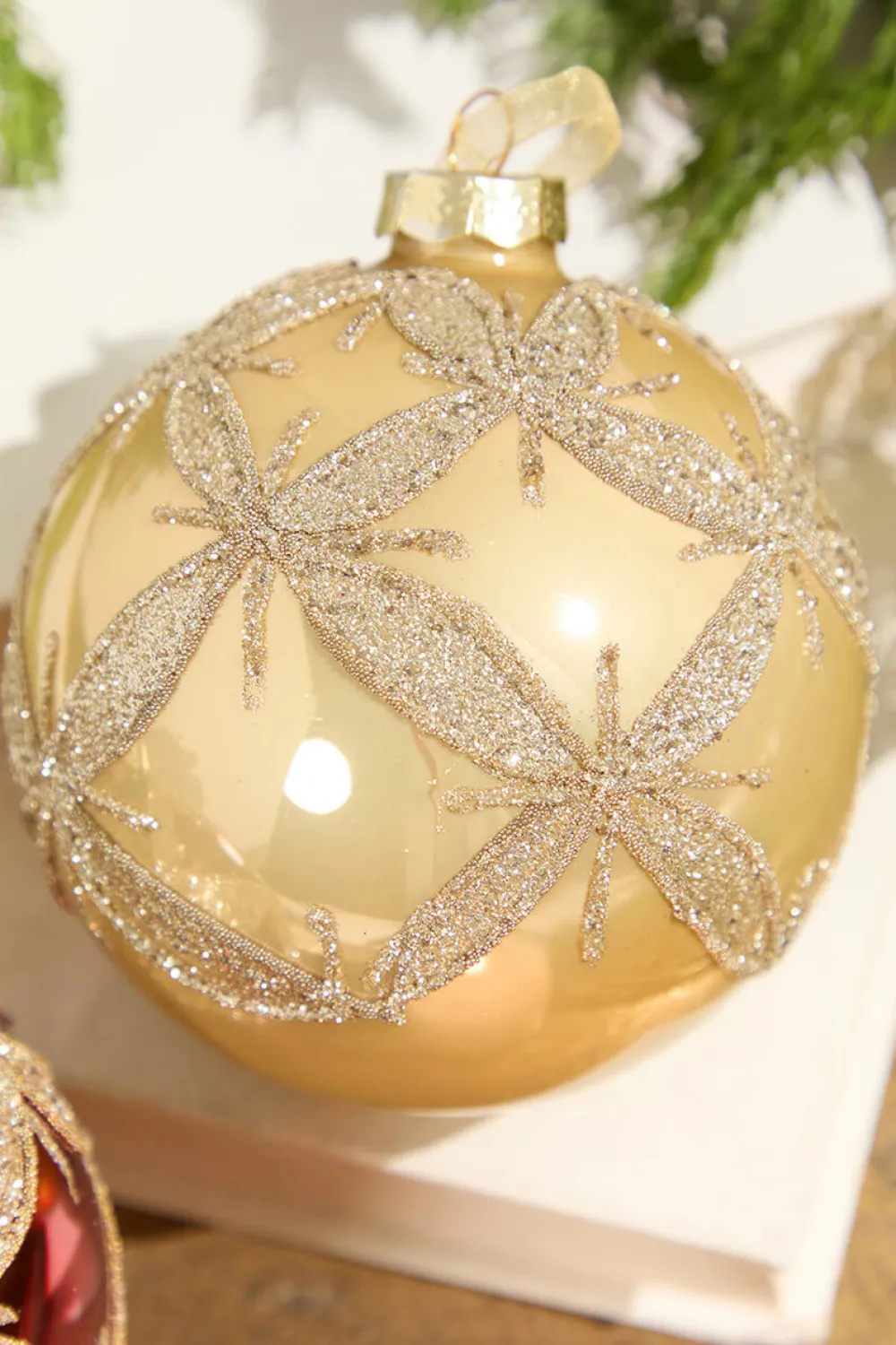 Decorator's Warehouse 4” & Burgundy Ball Glass Ornament > Christmas Decor|Christmas Ornaments