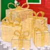 Decorator's Warehouse 16.7-46" Golden Gift Box Set of 6 > Outdoor Decor|Outdoor Decor