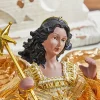 Decorator's Warehouse 9" Gold Fabric Flying Black Angel Ornament > Tree Toppers|Santas & Angels