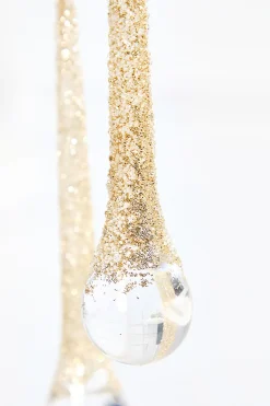 Decorator's Warehouse 26" Gold Glass Drop Ornament Spray > Christmas Sprays|Christmas Decor