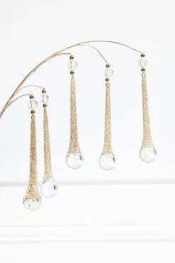 Decorator's Warehouse 26" Gold Glass Drop Ornament Spray > Christmas Sprays|Christmas Decor