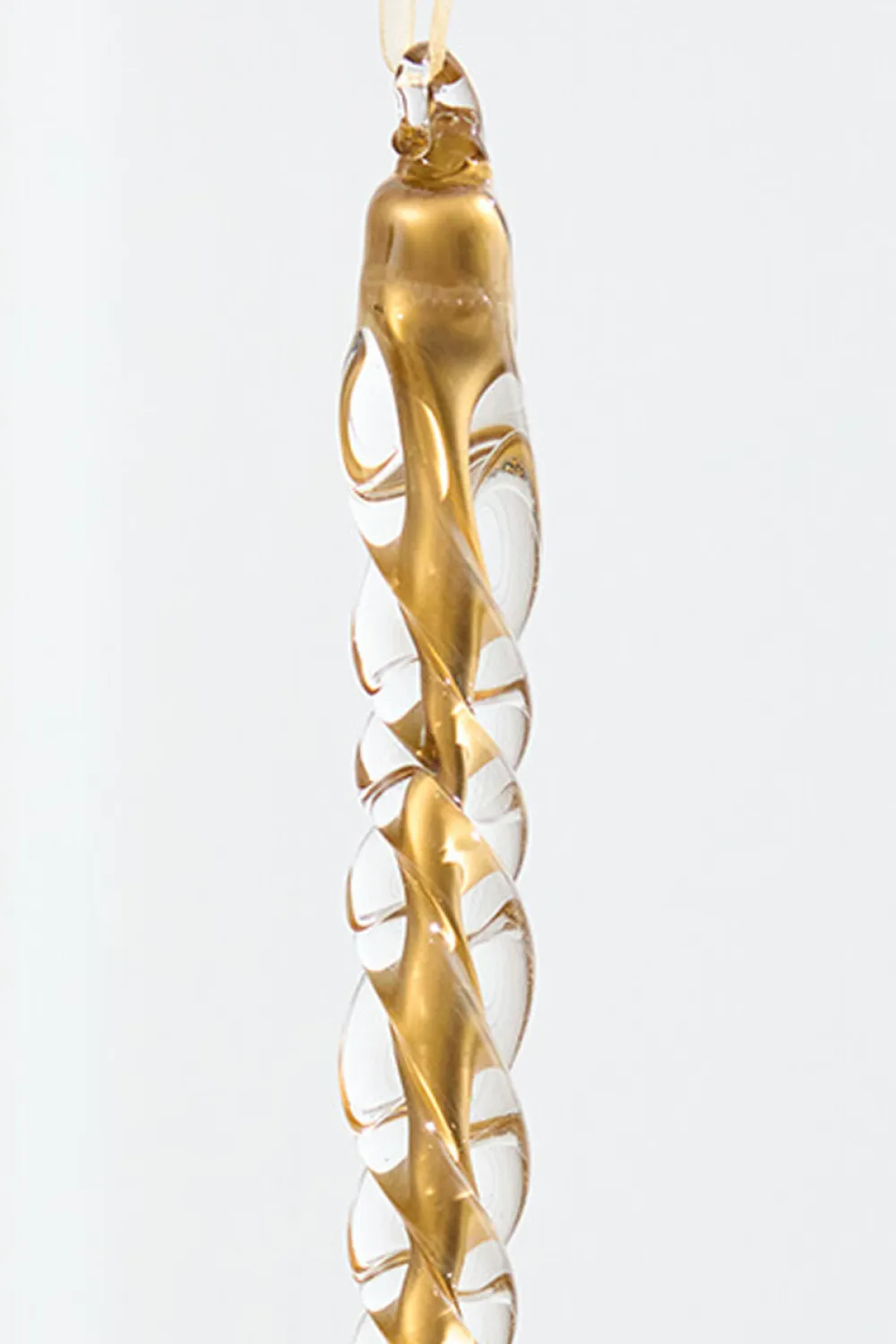 Decorator's Warehouse 8.5" Gold Glass Icicle Ornament > Christmas Decor|Natural Elegance