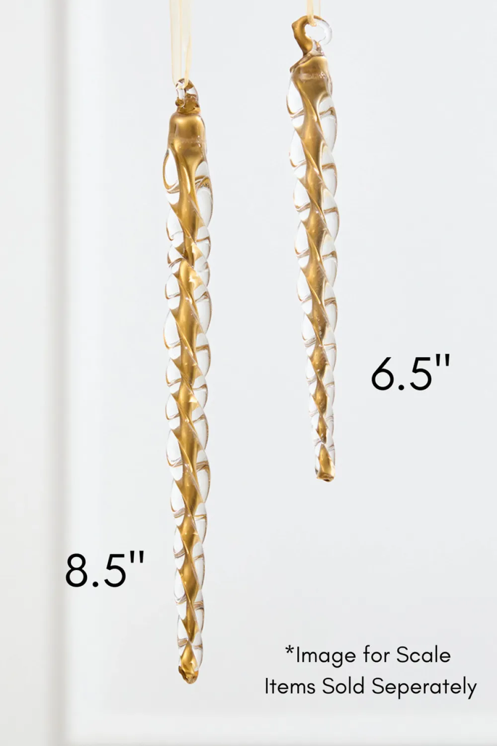 Decorator's Warehouse 8.5" Gold Glass Icicle Ornament > Christmas Decor|Natural Elegance