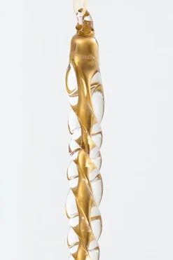 Decorator's Warehouse 6.5" Gold Glass Icicle Ornament > Christmas Decor|Natural Elegance