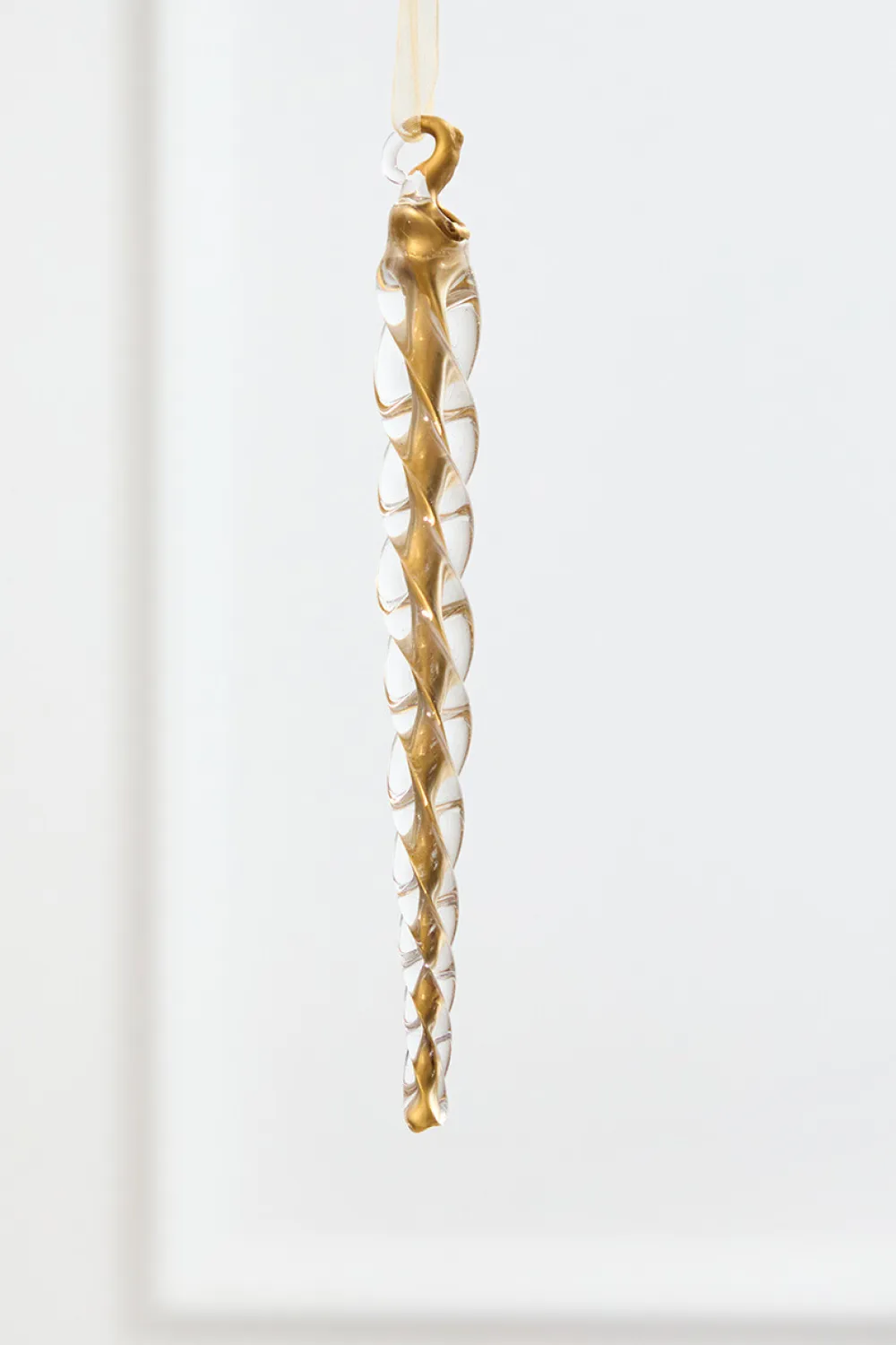 Decorator's Warehouse 6.5" Gold Glass Icicle Ornament > Christmas Decor|Natural Elegance