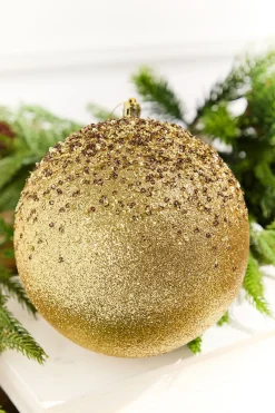 Decorator's Warehouse 6" Gold Glitter Hanger Ball Ornament > Christmas Ornaments|Nutcracker