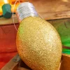 Decorator's Warehouse 7" Gold Glitter Light Bulb Ornament > Christmas Ornaments|Christmas Decor
