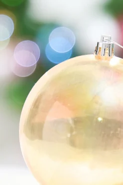 Decorator's Warehouse 4" Gold Iridescent Ball Ornament > Retro Brites|Christmas Decor