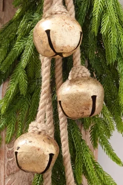 Decorator's Warehouse 17" Gold Iron Jingle Bell & Jute Rope Ornament > Christmas Decor|Christmas Accents