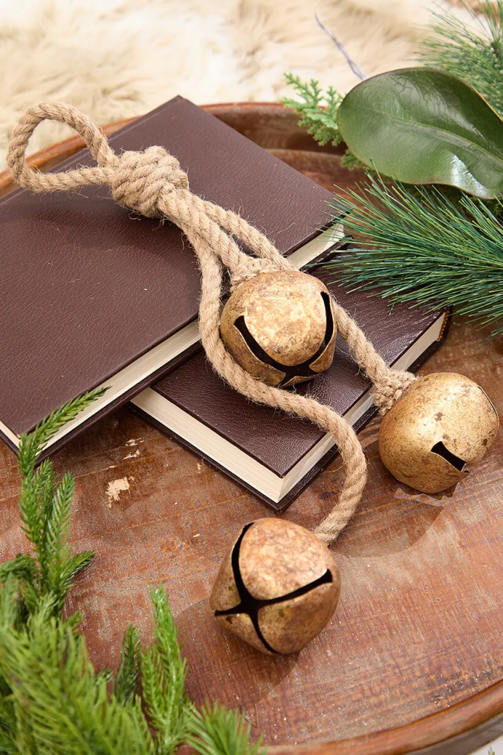 Decorator's Warehouse 18" Gold Iron Jingle Bells & Jute Rope Ornament > Christmas Decor|Christmas Ornaments