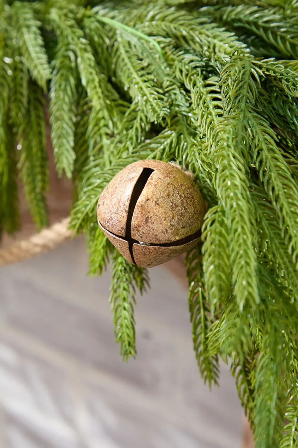 Decorator's Warehouse 72" Gold Iron Jingle Bells & Jute Rope Garland > Christmas Decor|Unlit Garlands