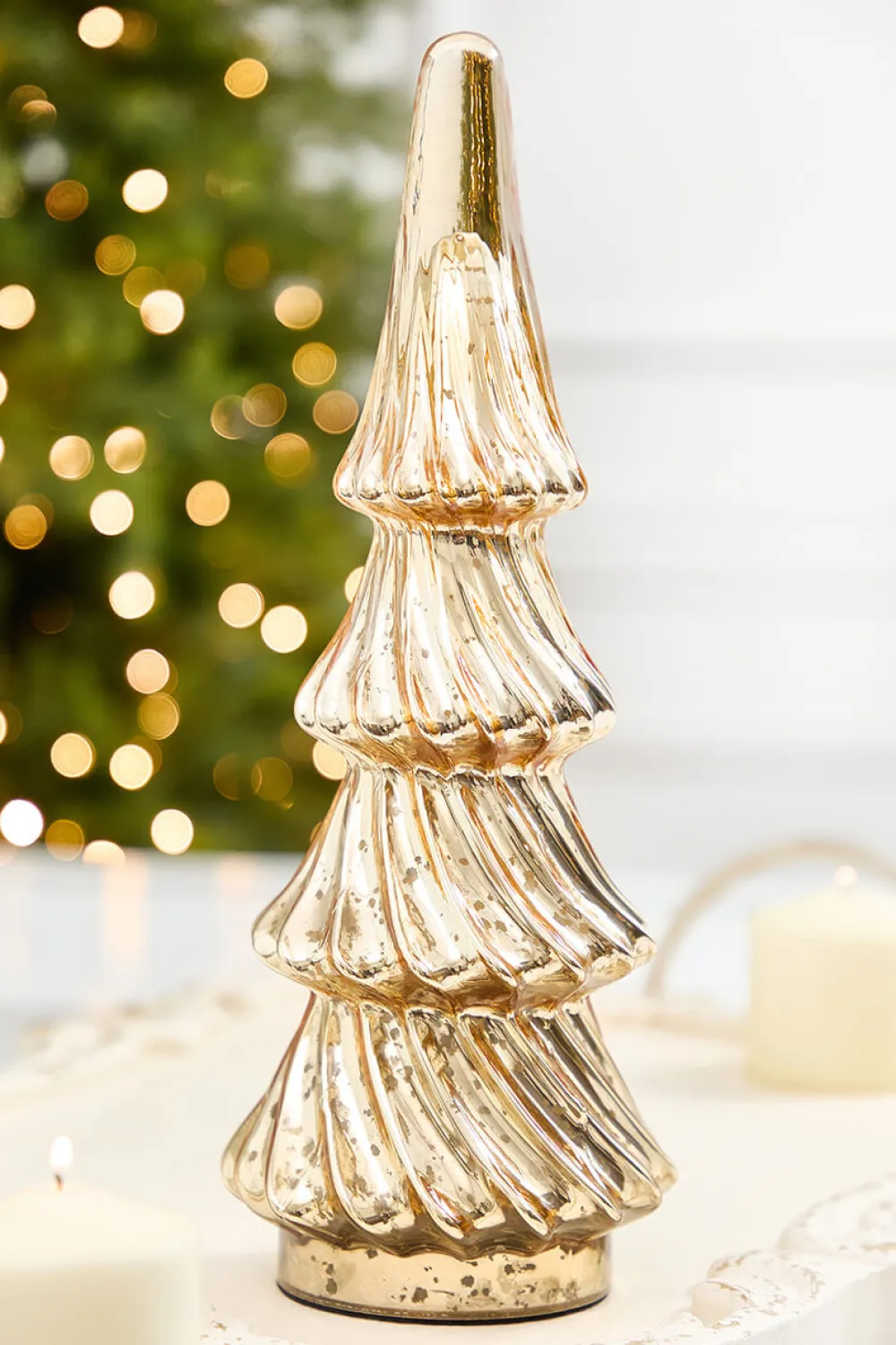 Decorator's Warehouse 15" Gold Mercury Glass Tree > Tabletop & Accent Trees|Christmas Decor