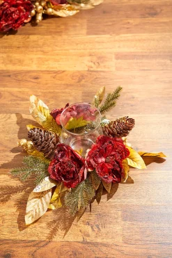Decorator's Warehouse 14" Gold Peony Laurel Candle Holder > Christmas Sale|Christmas Decor