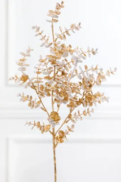 Decorator's Warehouse 26" Gold Snowy Boxwood Spray > Christmas Sprays|Christmas Decor