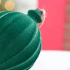 Decorator's Warehouse 6" Green Flocked Finial Ball Ornament > Winter Woodland|Traditional