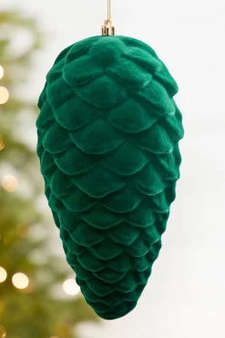 Decorator's Warehouse 9" Green Flocked Pinecone Ornament > Winter Woodland|2026 New Additions