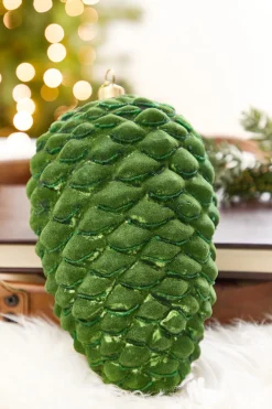 Decorator's Warehouse 8.5" Green Flocked Pinecone Ornament > Christmas Decor|Christmas Ornaments