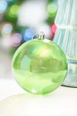 Decorator's Warehouse 4" Green Iridescent Ball Ornament > Retro Brites|Christmas Decor