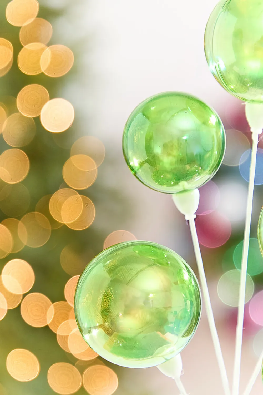 Decorator's Warehouse 15" Green Iridescent Ball Pick > Christmas Sprays|Christmas Decor
