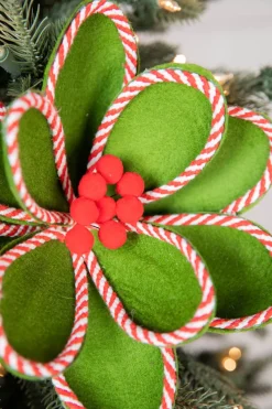 Decorator's Warehouse 24” Green Peppermint Edge Round Poinsettia > Storyville