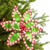 Decorator's Warehouse 22" Green Peppermint Trim Poinsettia Stem > Storyville|Christmas Flowers