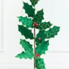 Decorator's Warehouse 28" Green & Red Holly Leaves Spray > Nutcracker|Christmas Sprays
