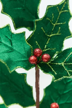 Decorator's Warehouse 28" Green & Red Holly Leaves Spray > Nutcracker|Christmas Sprays