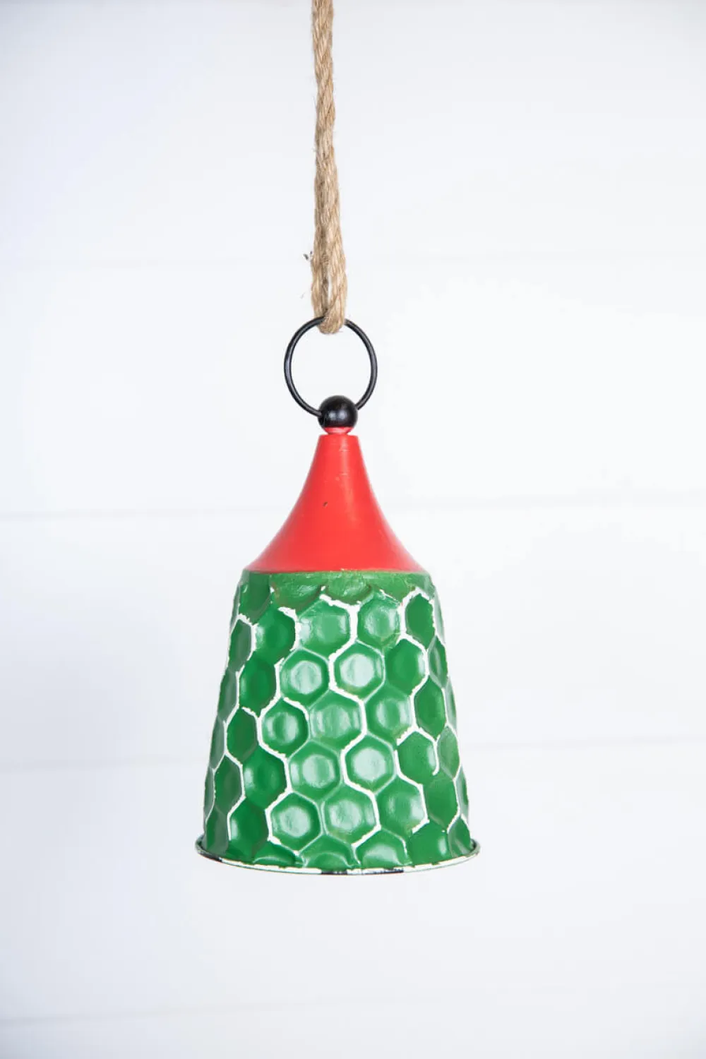 Decorator's Warehouse 9” Green/Red Metal Bell Ornament > Christmas Ornaments|Farmhouse