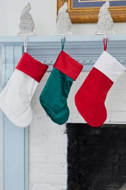 Decorator's Warehouse Green Stocking with Red Trim > Christmas Textiles|Christmas Decor