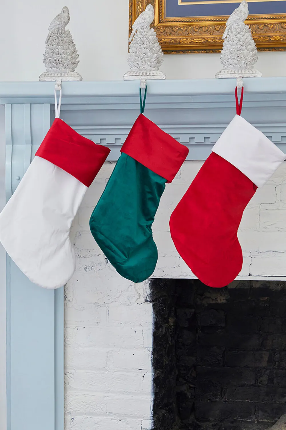 Decorator's Warehouse Green Stocking with Red Trim > Christmas Textiles|Christmas Decor