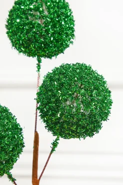 Decorator's Warehouse 18" Green Tinsel Ball Pick > Christmas Decor|Traditional