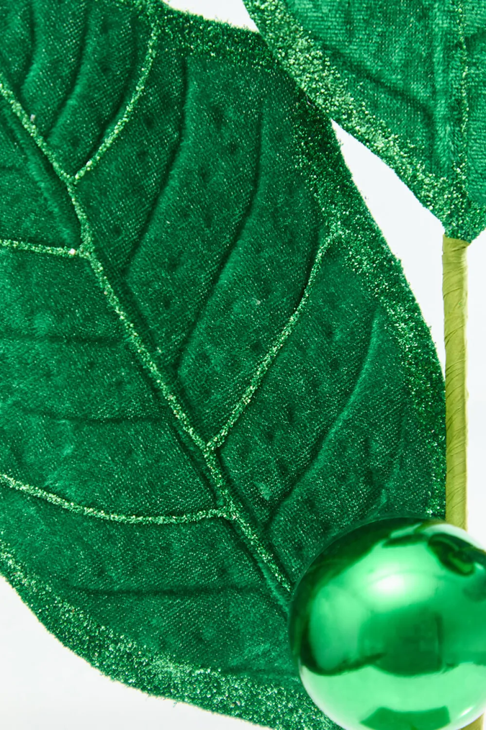 Decorator's Warehouse 30" Green Velvet Holly Leaves Spray > Nutcracker|Christmas Sprays