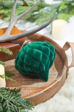 Decorator's Warehouse 6” Green Velvet Onion Ornament > Christmas Decor|Christmas Ornaments