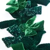 Decorator's Warehouse 48" Green Velvet Sequin Bow Garland > Christmas Decor|2026 New Additions