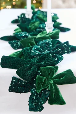 Decorator's Warehouse 48" Green Velvet Sequin Bow Garland > Christmas Decor|2026 New Additions